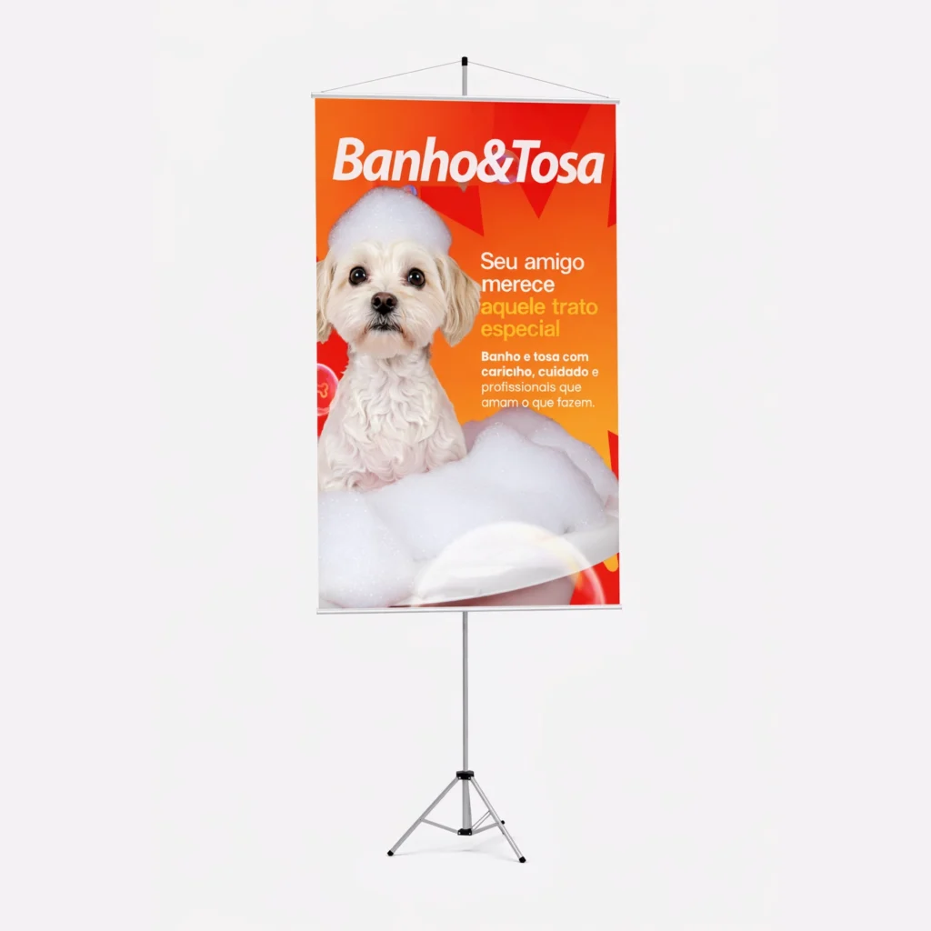 Banner em tecido personalizado para pet shop
