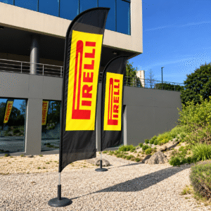 Wind banner em tecido personalizado