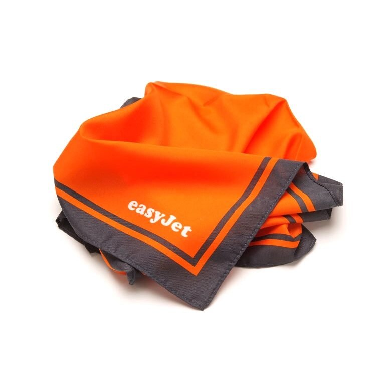 Lenço personalizado laranja com logo easyJet