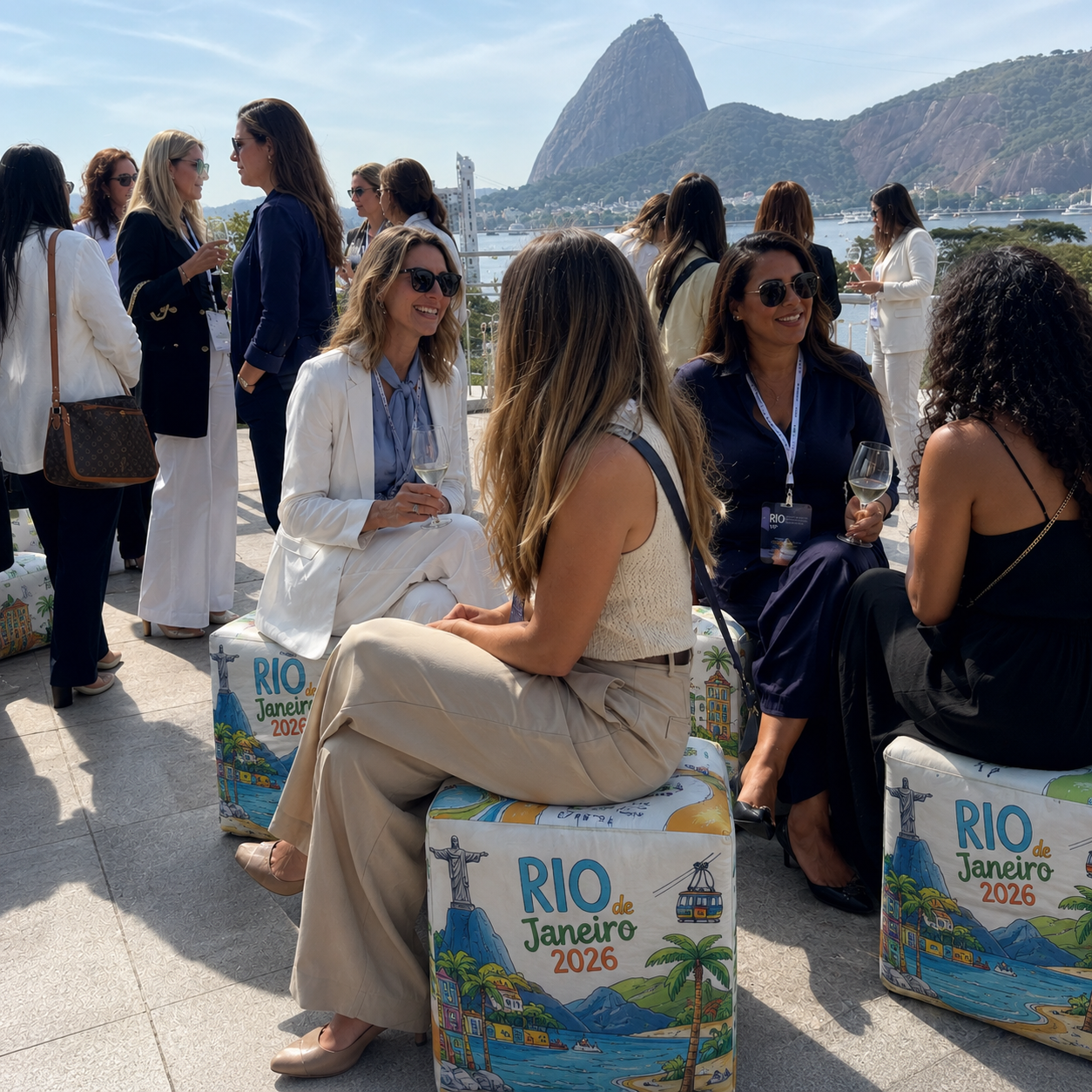 Puffs personalizados Rio de Janeiro 2026 em evento