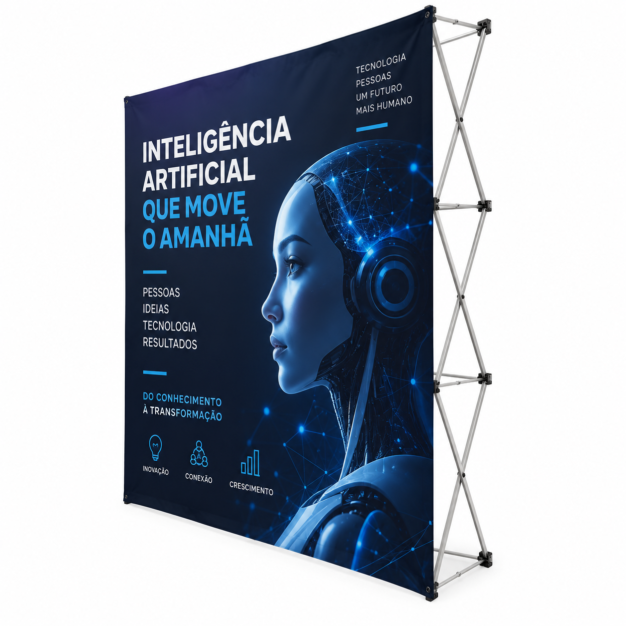 Backdrop personalizado, fundo branco, imagem genérica de inteligência artificial